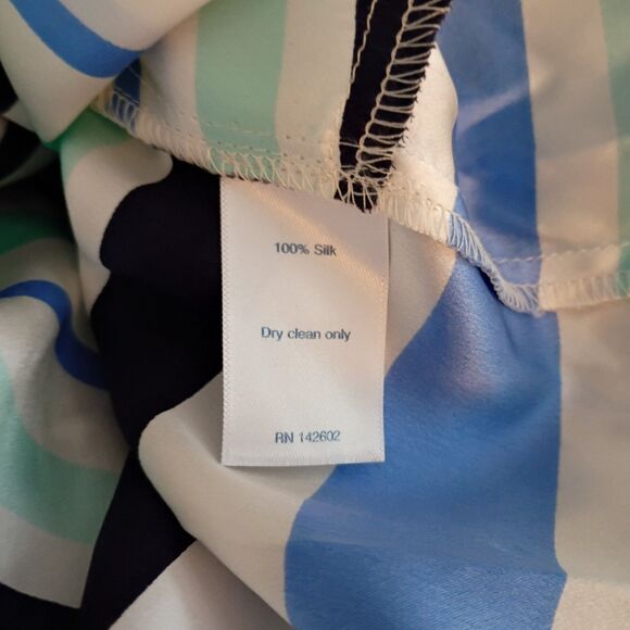 Sail to Sable‎ Blue Silk Charm Striped Women Romper Zip Close M - Picture 8 of 9